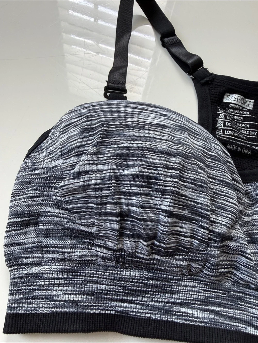 Black & Gray  Seamless Racerback Sports Bra
